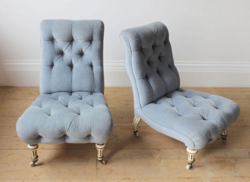 pair of 19th century slipper chairs - CATEGORY: ANTIQUE CHAIRS - DATED 19TH CENTURY