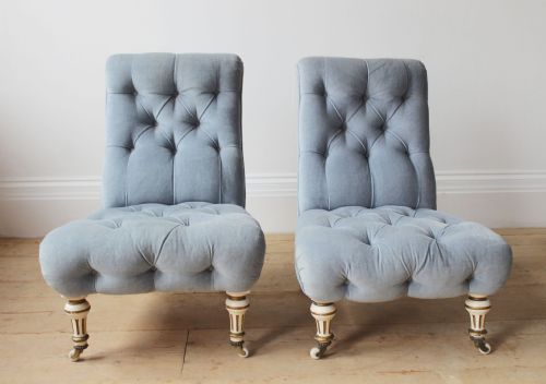 PAIR OF 19TH CENTURY SLIPPER CHAIRS - ADDITIONAL PHOTO 1