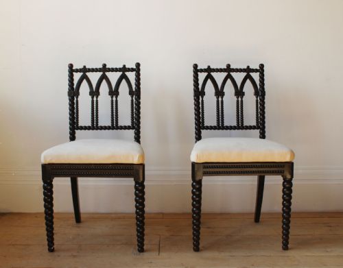 pair of gothic bobbin chairs - CATEGORY: ANTIQUE CHAIRS - DATED 19TH CENTURY
