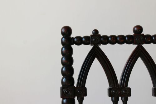 PAIR OF GOTHIC BOBBIN CHAIRS - ADDITIONAL PHOTO 4