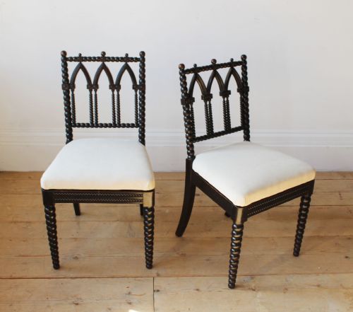 PAIR OF GOTHIC BOBBIN CHAIRS - ADDITIONAL PHOTO 5