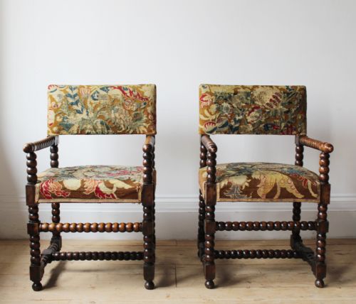 pair of french bobbin chairs - CATEGORY: ANTIQUE CHAIRS - DATED 19TH CENTURY