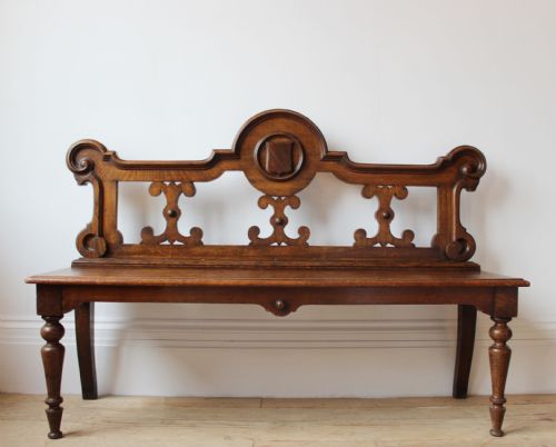 19th century hall bench - CATEGORY: ANTIQUE FURNITURE - DATED 19TH CENTURY
