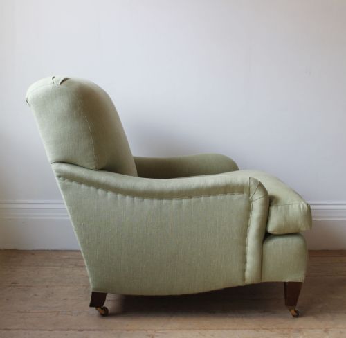PAIR OF HOWARD STYLE EDWARDIAN ARMCHAIRS - ADDITIONAL PHOTO 2