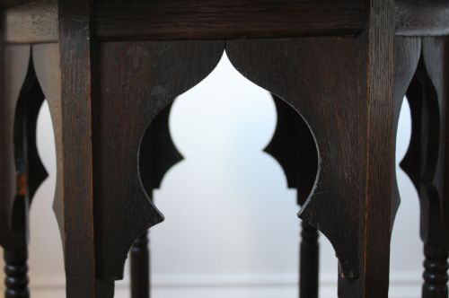 PAIR OF 19TH CENTURY ARTS AND CRAFTS TABLES - ADDITIONAL PHOTO 3