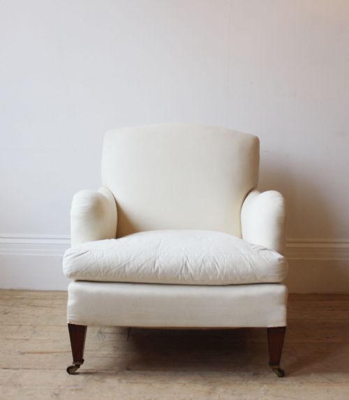 20th century howard style armchair - CATEGORY: ANTIQUE CHAIRS - DATED 19TH CENTURY