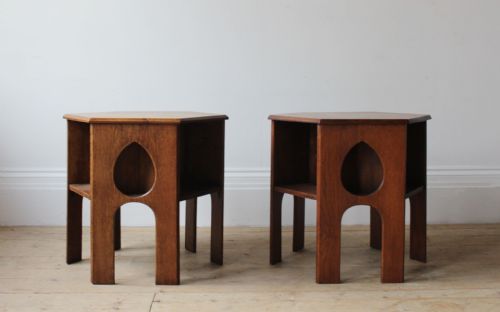 pair of arts and crafts side tables - CATEGORY: ANTIQUE CABINETS - DATED 19TH CENTURY