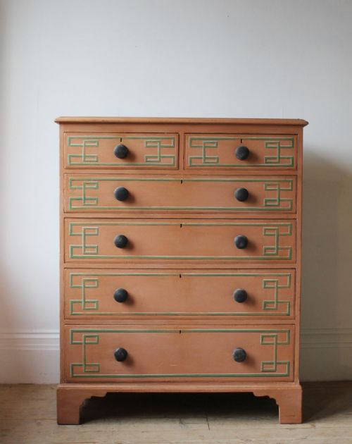19th century painted chest - CATEGORY: ANTIQUE CHEST OF DRAWERS - DATED 19TH CENTURY