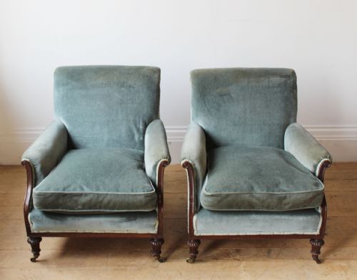 PAIR OF EDWARDIAN ARMCHAIRS - ADDITIONAL PHOTO 1