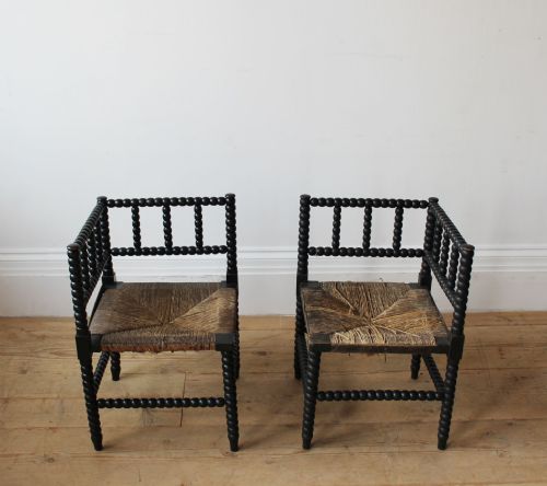 PAIR OF 19TH CENTURY BOBBIN CHAIRS - ADDITIONAL PHOTO 1
