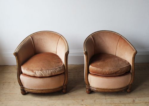 PAIR OF 1930S TUB CHAIRS - ADDITIONAL PHOTO 1