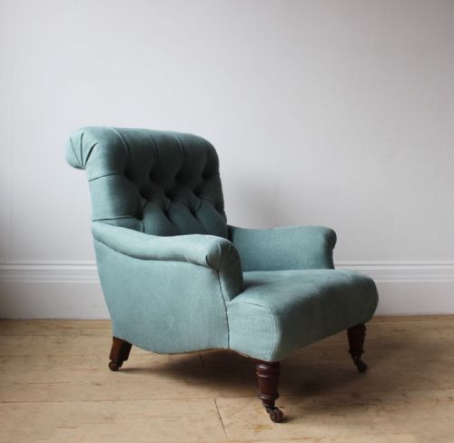 19TH CENTURY BUTTON BACK ARMCHAIR - ADDITIONAL PHOTO 5