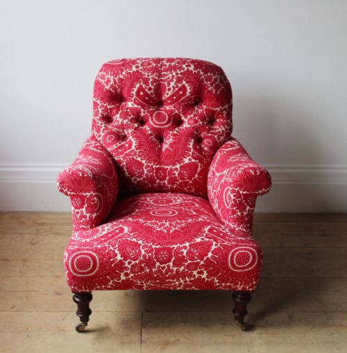 19TH CENTURY BUTTON BACK ARMCHAIR - ADDITIONAL PHOTO 1