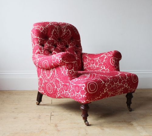 19TH CENTURY BUTTON BACK ARMCHAIR - ADDITIONAL PHOTO 5