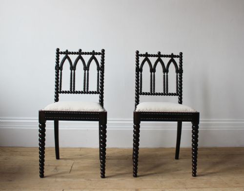 pair of 19th century gothic side chairs - CATEGORY: ANTIQUE CHAIRS - DATED 19TH CENTURY