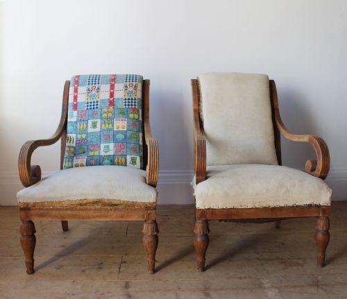 pair of french empire style armchairs - CATEGORY: ANTIQUE CHAIRS - DATED 19TH CENTURY