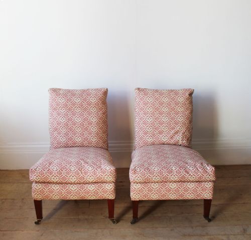 PAIR OF HOWARD AND SONS SLIPPER CHAIRS - ADDITIONAL PHOTO 1