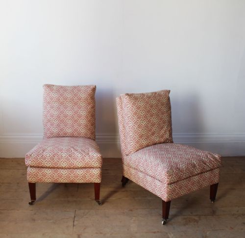 PAIR OF HOWARD AND SONS SLIPPER CHAIRS - ADDITIONAL PHOTO 3
