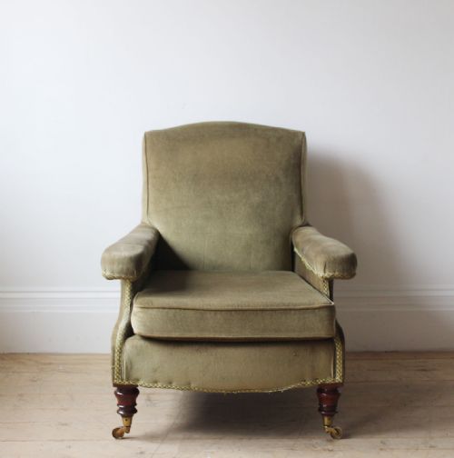 holland and and son library armchair - CATEGORY: ANTIQUE CHAIRS - DATED 19TH CENTURY