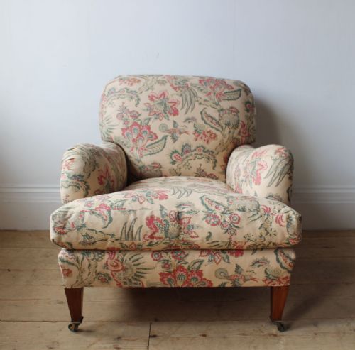 howard style ivor armchair - CATEGORY: ANTIQUE CHAIRS - DATED EDWARDIAN