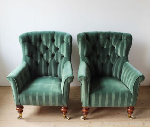 PAIR OF BARREL BACK ARMCHAIRS - ADDITIONAL PHOTO 1