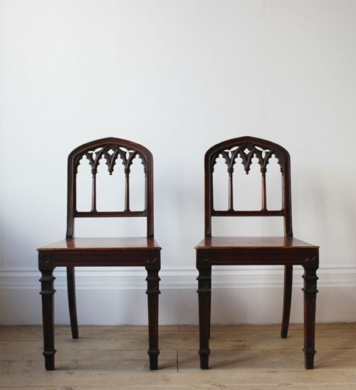 pair of gothic side chairs - CATEGORY: ANTIQUE CHAIRS - DATED 19TH CENTURY