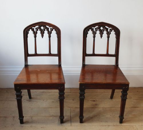 PAIR OF GOTHIC SIDE CHAIRS - ADDITIONAL PHOTO 1