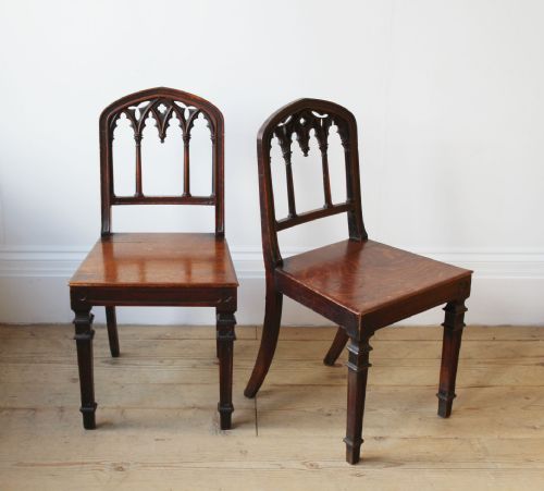 PAIR OF GOTHIC SIDE CHAIRS - ADDITIONAL PHOTO 2