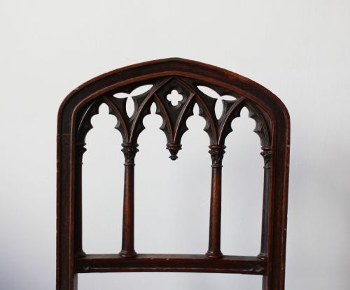 PAIR OF GOTHIC SIDE CHAIRS - ADDITIONAL PHOTO 3