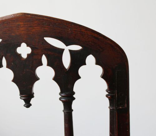 PAIR OF GOTHIC SIDE CHAIRS - ADDITIONAL PHOTO 4