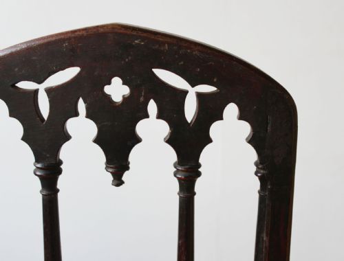 PAIR OF GOTHIC SIDE CHAIRS - ADDITIONAL PHOTO 6