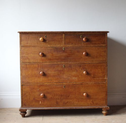 large 19th century pine chest - CATEGORY: ANTIQUE CHEST OF DRAWERS - DATED 19TH CENTURY