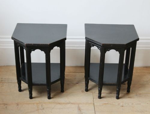 PAIR OF AESTHETIC MOVEMENT TABLES - ADDITIONAL PHOTO 1