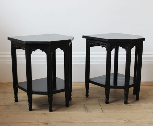 PAIR OF AESTHETIC MOVEMENT TABLES - ADDITIONAL PHOTO 4