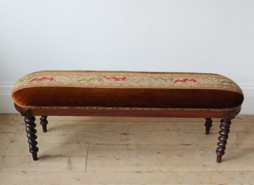 19th century victorian window seat - CATEGORY: ANTIQUE STOOLS - DATED 19TH CENTURY