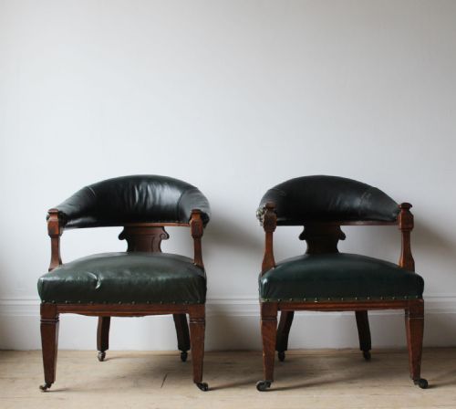 pair of 19th century desk chairs - CATEGORY: ANTIQUE CHAIRS - DATED 19TH CENTURY