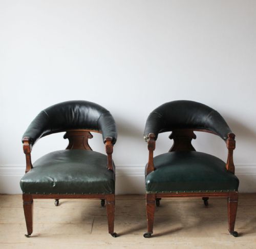 PAIR OF 19TH CENTURY DESK CHAIRS - ADDITIONAL PHOTO 1