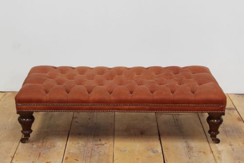 19TH CENTURY LEATHER OTTOMAN - ADDITIONAL PHOTO 1