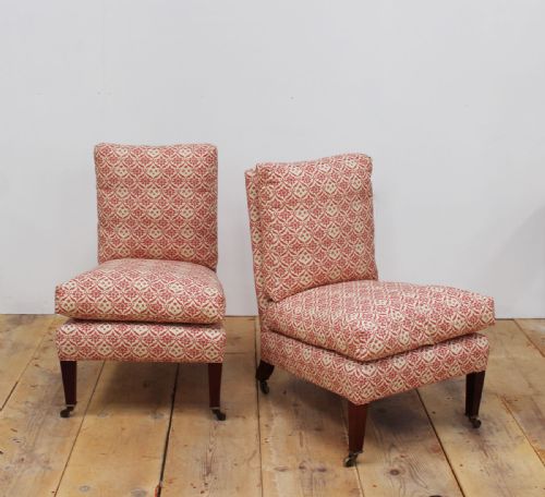 PAIR OF HOWARD AND SONS SLIPPER CHAIRS - ADDITIONAL PHOTO 1