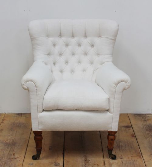large button back armchair - CATEGORY: ANTIQUE CHAIRS - DATED 19TH CENTURY