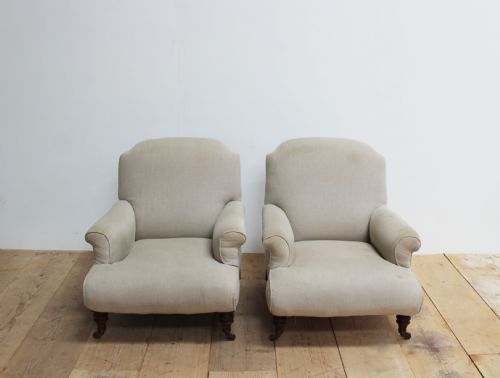 PAIR OF COUNTRY HOUSE ARMCHAIRS - ADDITIONAL PHOTO 1