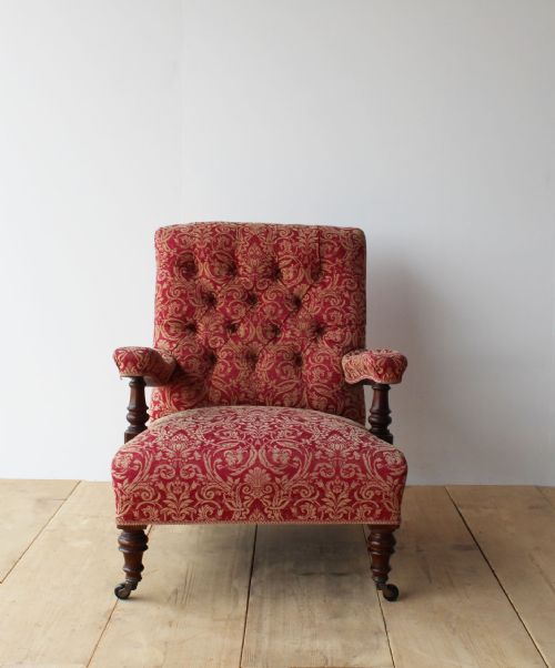 victorian open armchair - CATEGORY: ANTIQUE CHAIRS - DATED 19TH CENTURY