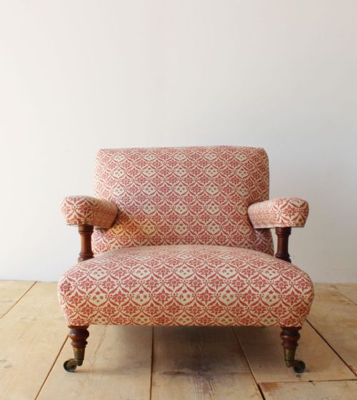 howard and sons open armchair - CATEGORY: ANTIQUE CHAIRS - DATED 19TH CENTURY