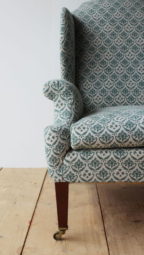 LARGE HOWARD AND SONS WING CHAIR - ADDITIONAL PHOTO 2