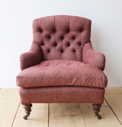 19th century howard style armchair - CATEGORY: ANTIQUE CHAIRS - DATED 19TH CENTURY