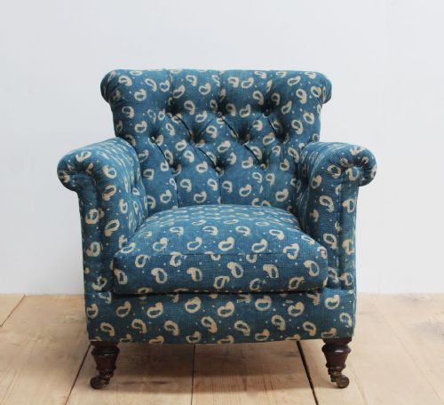 19th century howard style woodstock armchair - CATEGORY: ANTIQUE CHAIRS - DATED 19TH CENTURY