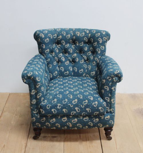 19TH CENTURY HOWARD STYLE WOODSTOCK ARMCHAIR - ADDITIONAL PHOTO 1