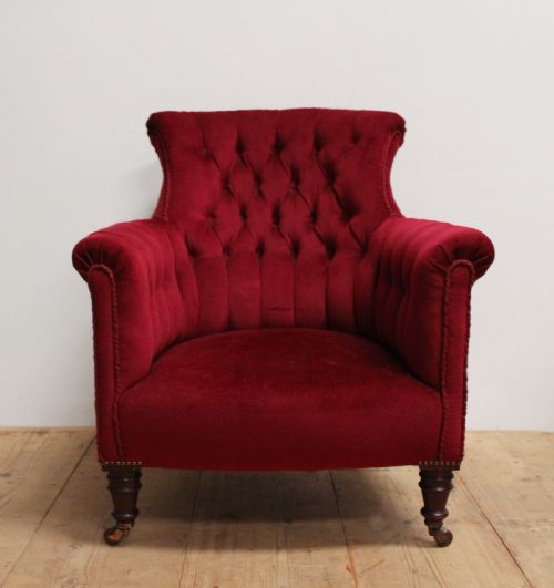 19th century howard style armchair - CATEGORY: ANTIQUE CHAIRS - DATED 19TH CENTURY