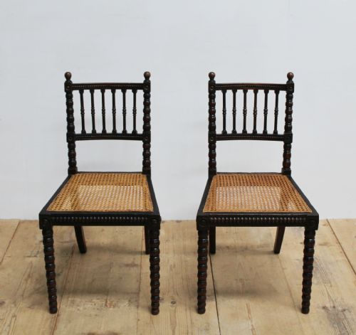 PAIR OF 19TH CENTURY BOBBIN SIDE CHAIRS - ADDITIONAL PHOTO 1