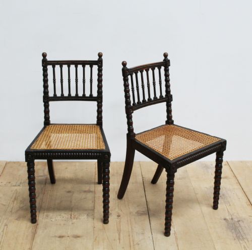 PAIR OF 19TH CENTURY BOBBIN SIDE CHAIRS - ADDITIONAL PHOTO 2